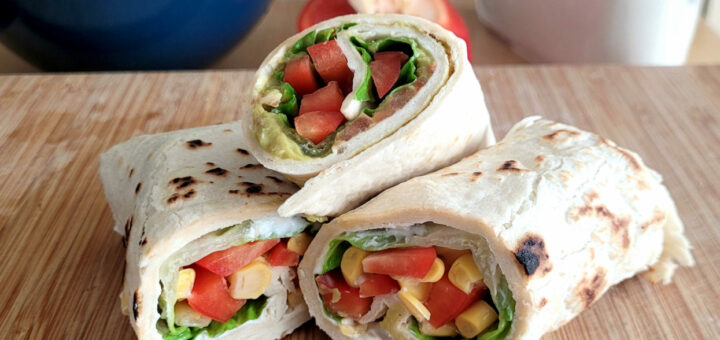 Leckere Wraps mit Erbsen Guacamole Rezept